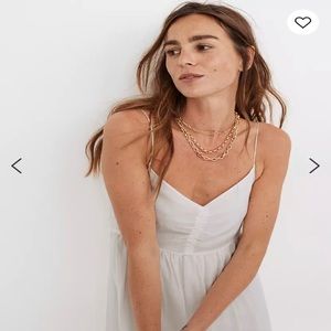 NWT Madewell Silk Ruched Ruffle-Hem Midi Dress